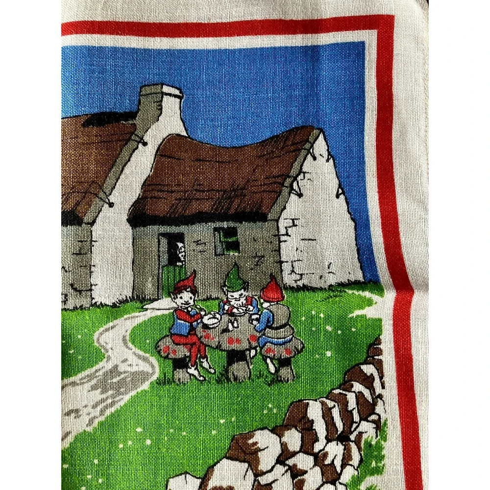 Nelson Pure Linen Tea Towel Irish Stew  Leprechaun Anthropomorphic Potato Onion